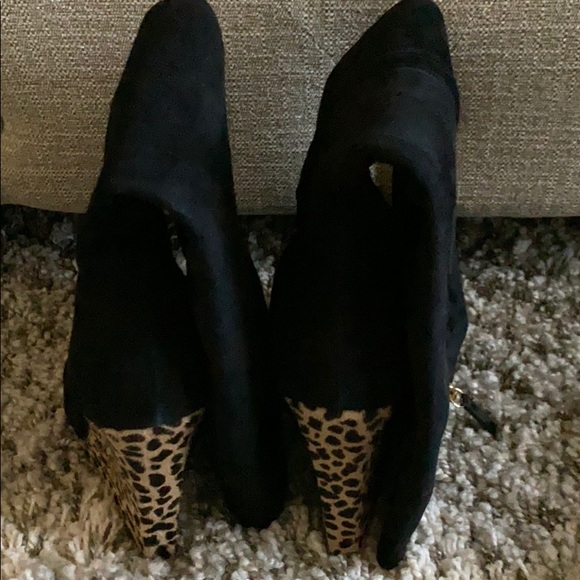 Suede Black/Leopard Print Giuseppe Boots! - Picture 2 of 2
